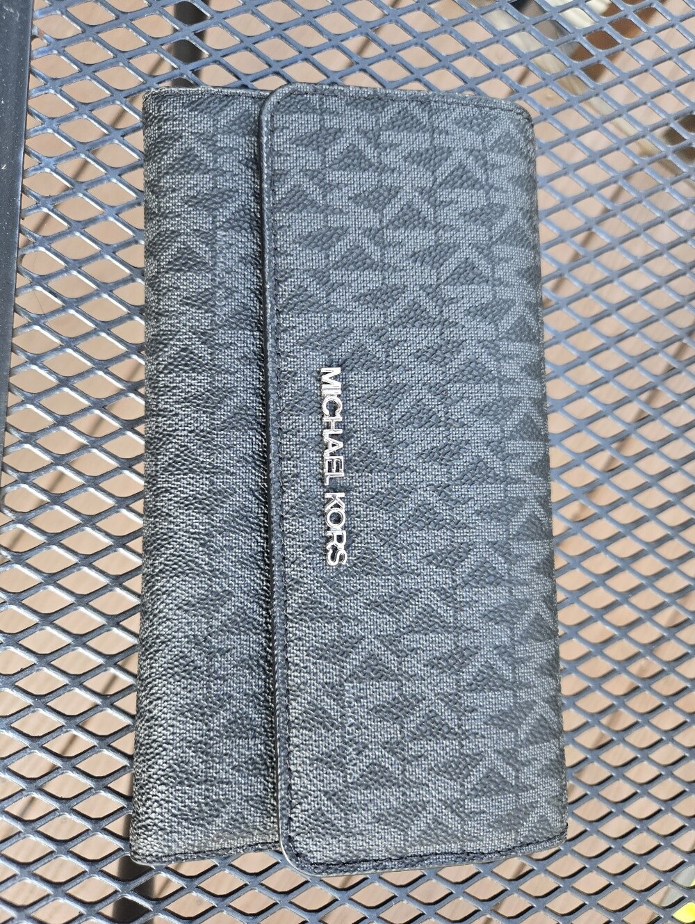Michael Kors Gray Monogram Continental Wallet